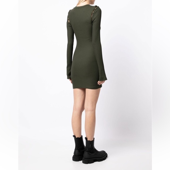 *SOLD* Dion Lee NWT Forest Green Hook & Eye Ribbed Dress in S - Picture 8 of 10